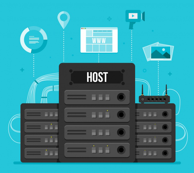 concept illustration of dedicated server hosting