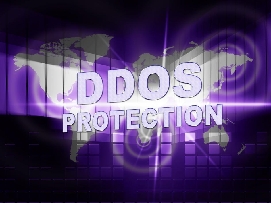 Digital composite showing DDOS protection.