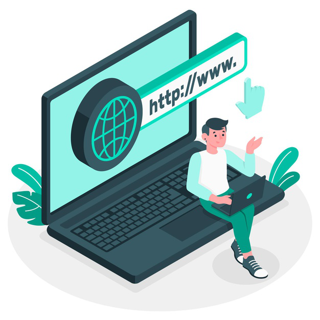 concept illustration of a web user browsing an HTTPS encrypted website