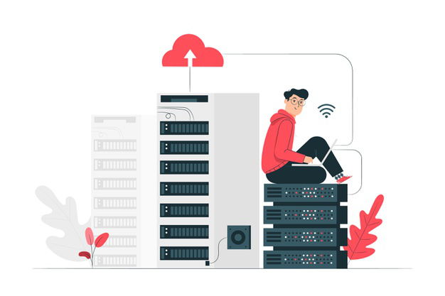 concept illustration of website hosting